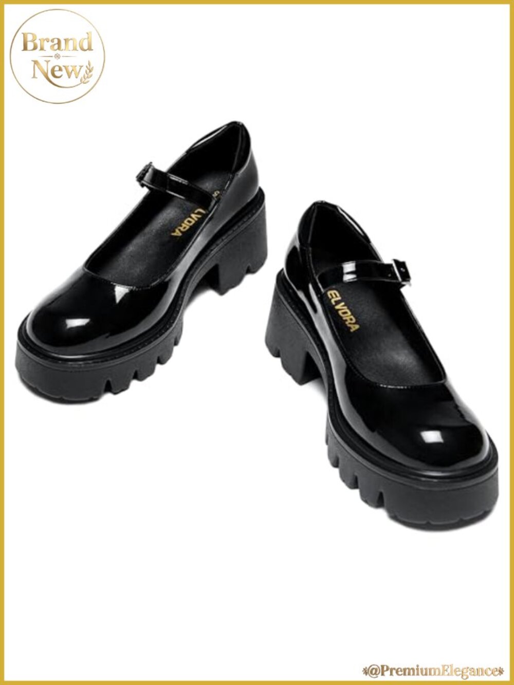 Platform Mary Jane Shoes for Women Chunky Round Toe Dress Shoes
